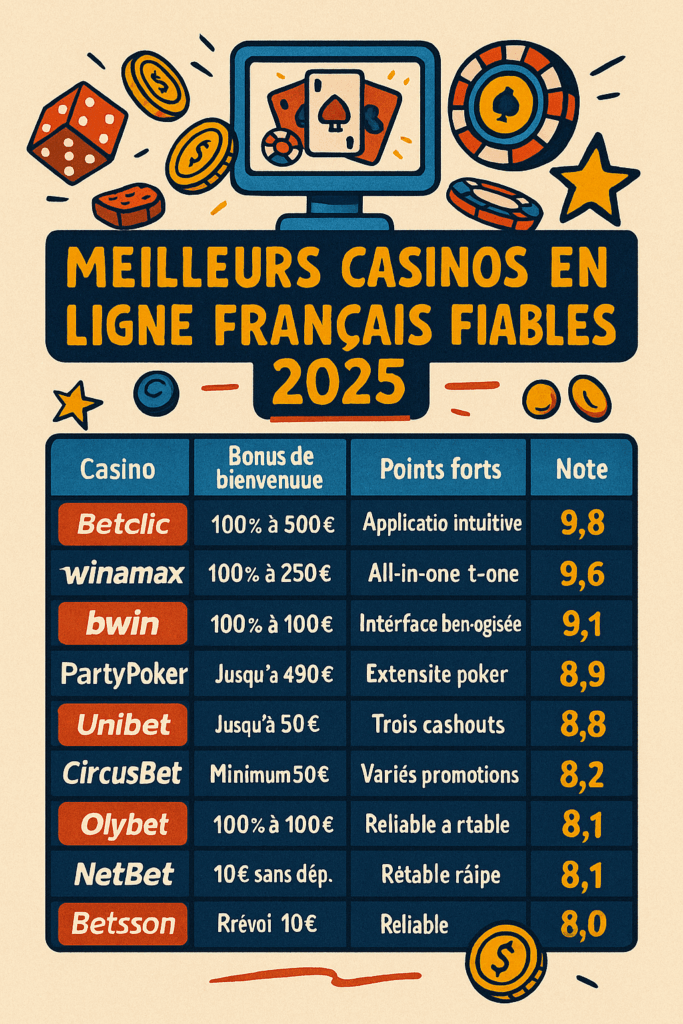 Les meilleurs casinos en ligne fiables en France (2025)