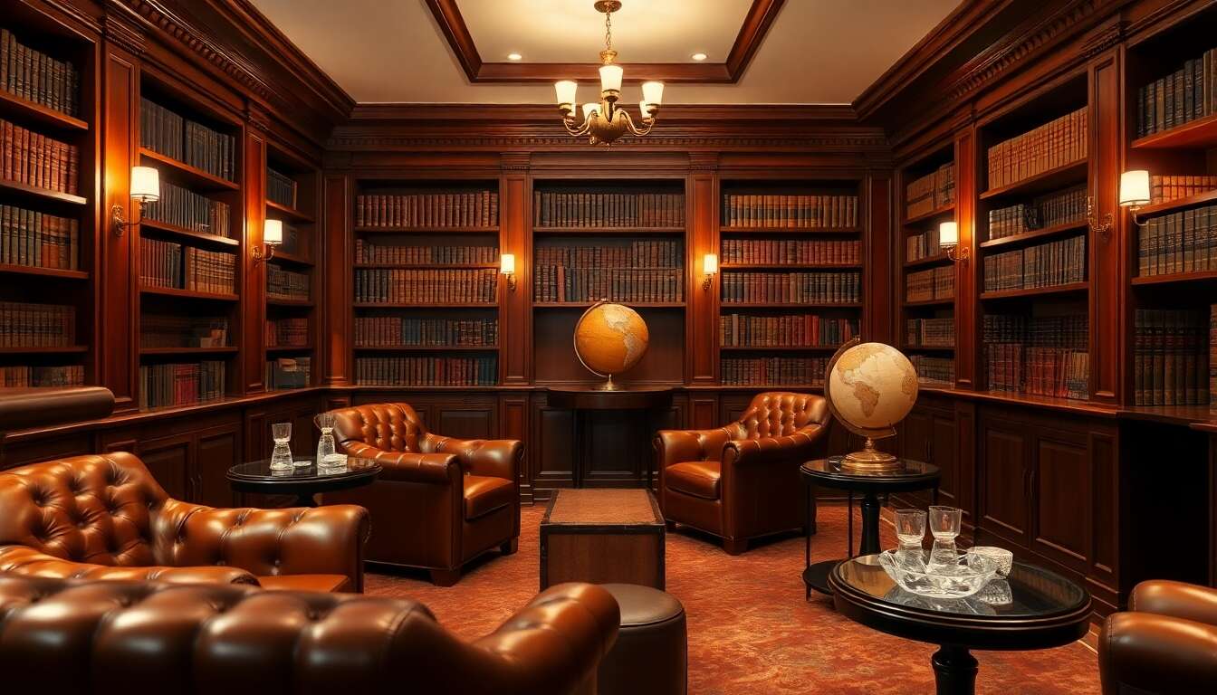 Une espace dédié : fumoir et bibliothèque